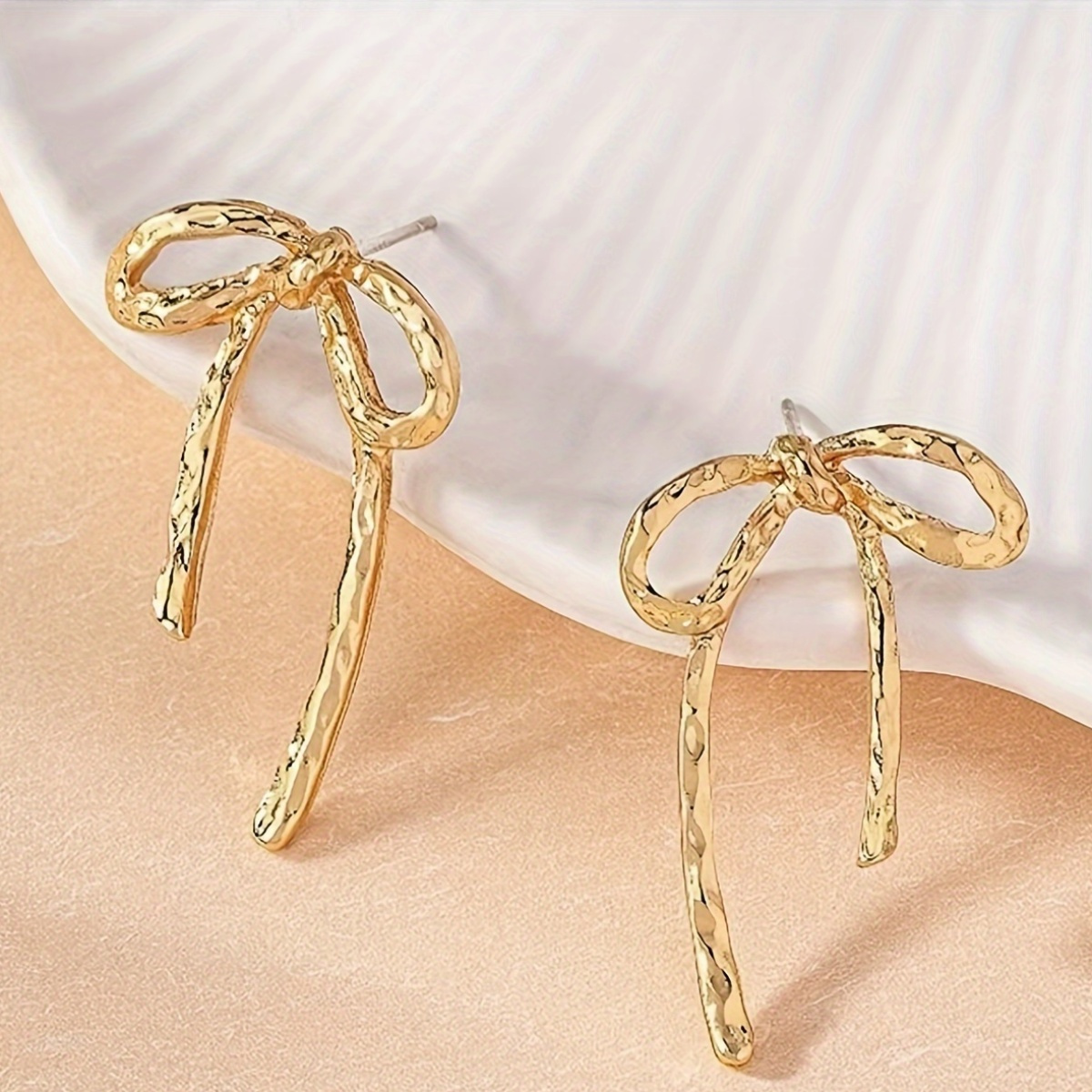 Hollow-Out Large Bow Stud Earrings